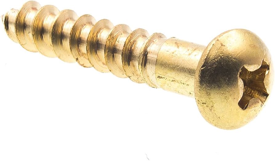 Picture of Brighton Best 114645 #2X3/8" Round Head Phil Brass Wood Screw